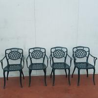 4 sedie in ghisa