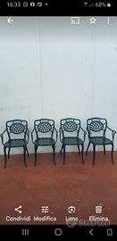 4 sedie in ghisa
