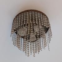 Lampadario vintage con pendagli in cristallo