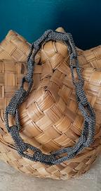 Collana argentata uncinetto