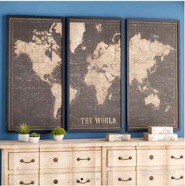 Quadro da parete con cartina geografica