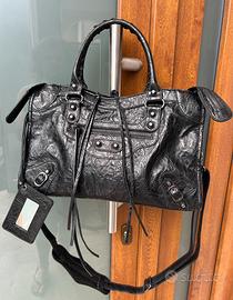 City bag black 38x24 cm style motorcycle