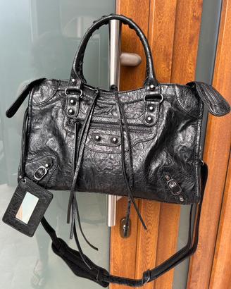City bag black 38x24 cm style motorcycle