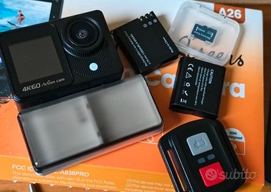 Action Cam 4K Doppio Schermo ed accessori Nuova 