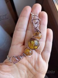 Collana di perle in resina e fiori - Artigianale 