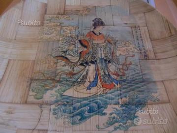 Piatto Cinese antico in bambu' cm 33.5