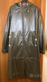 Impermeabile/Parka lungo verde oliva donna