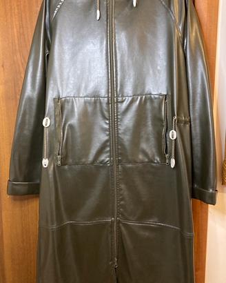 Impermeabile/Parka lungo verde oliva donna
