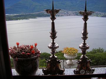 Coppia candelabri argentati