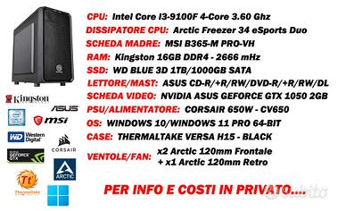 PC Fisso - Intel Core I3 9th - RAM 16GB - SSD 1TB