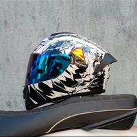 Casco da Moto stile con Disegno Personalizzato.