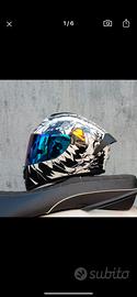 Casco da Moto stile con Disegno Personalizzato.