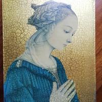 Icona su legno con oro 24 carati