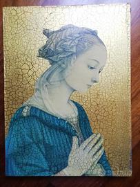 Icona su legno con oro 24 carati