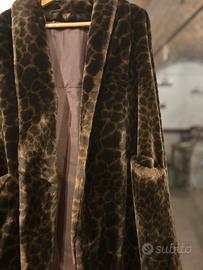Cappotto vintage anni 70 eco pellicia leopardato