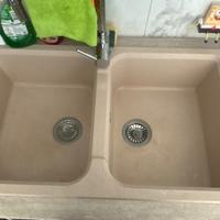 Lavello granito cucina doppia vasca color Avena
