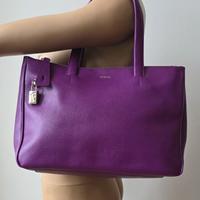 Originale FURLA, borsa tracolla vera pelle viola