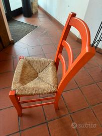 Sedia in legno e paglia