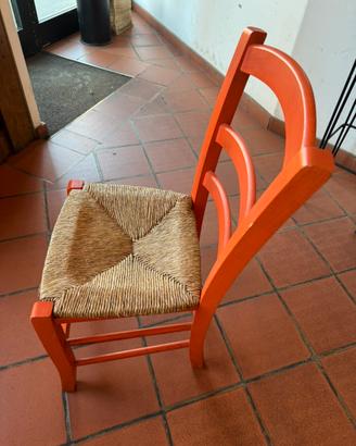 Sedia in legno e paglia
