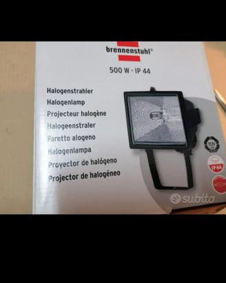 Due Faretti alogeno 500 W IP 44, Bianco e/o Nero