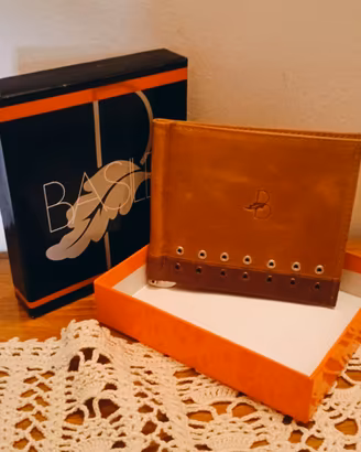 Portafoglio Vintage Basile Uomo Pelle Cognac 
