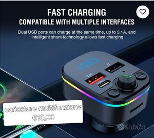 Caricatore Auto luminoso multifunzione!