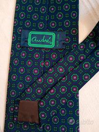 Cravatta in seta Blu Verde Andrè 