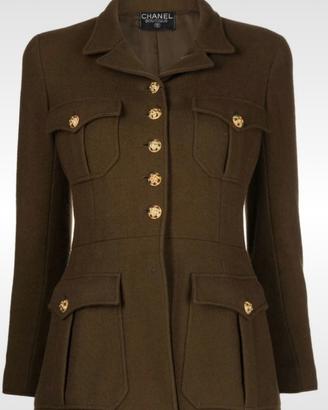 Chanel giacca marrone in lana 