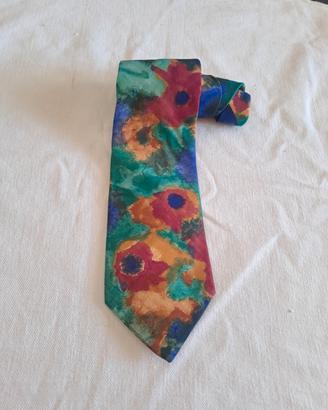 Cravatta vintage anni 90 misto seta Made in Italy