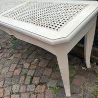 Panchetta shabby chic in legno e paglia di vienna