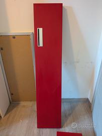 mensola porta TV rossa laccata 135 cm