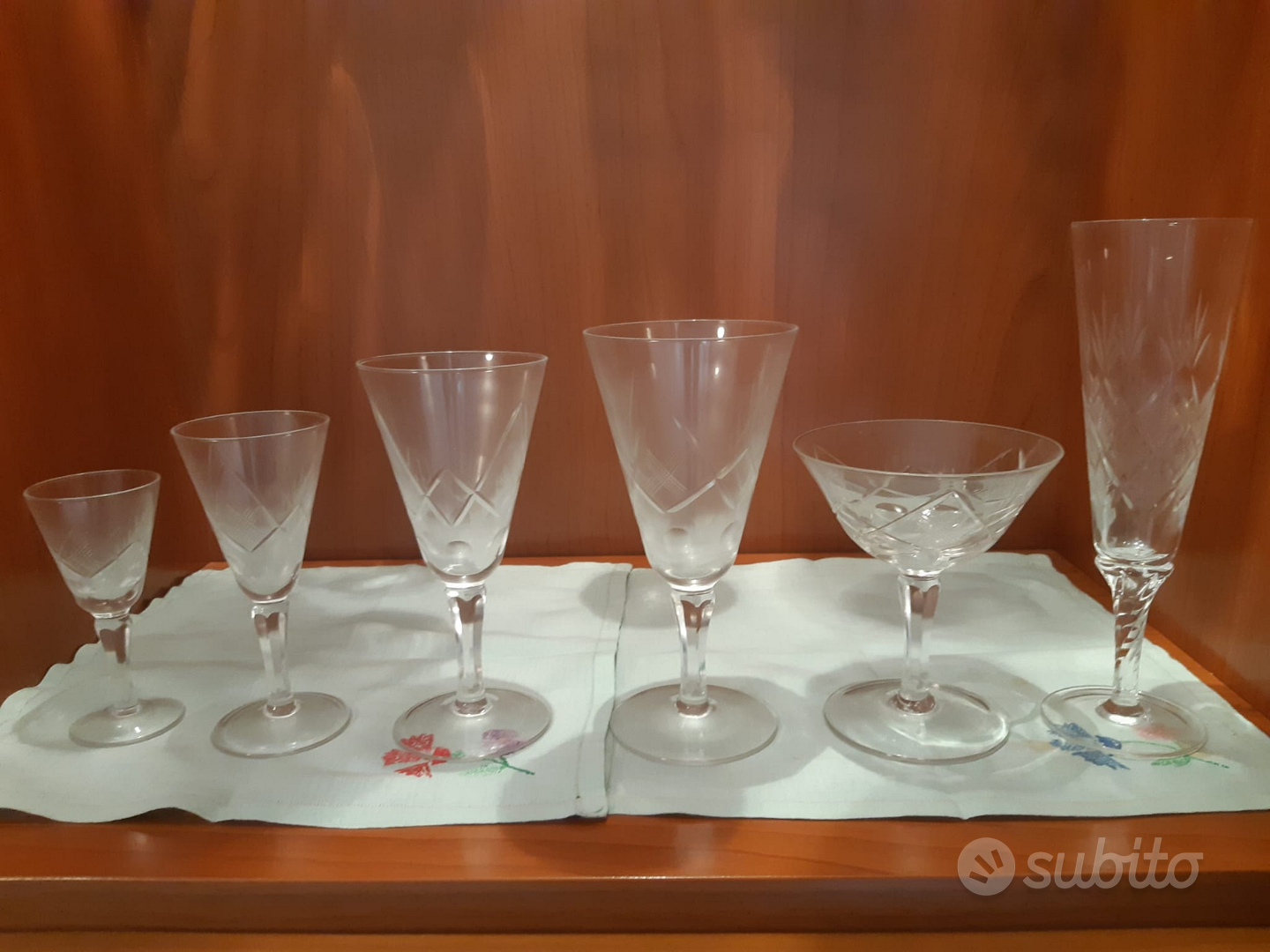 Servizio bicchieri in cristallo vintage anni 60
