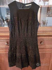 Vestitino nero pizzo e frange