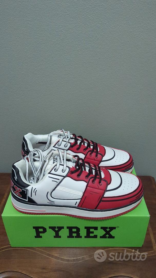 NUOVO Scarpe PYREX Basse mod. bianco rosso Abbigliamento e