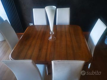 Set sei sedie similpelle bianca