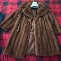 Pelliccia vera di Visone vintage marrone - lunga