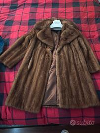 Pelliccia vera di Visone vintage marrone - lunga