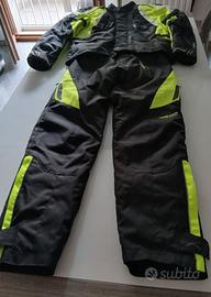 Tuta Moto In Tessuto Tecnico A-pro Touring Nero/Fl