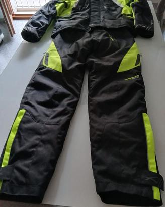 Tuta Moto In Tessuto Tecnico A-pro Touring Nero/Fl