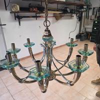 "Lampart" lampadario 8 luci in ottone
