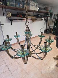 "Lampart" lampadario 8 luci in ottone