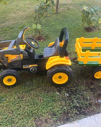 Trattore a pedali JOhn Deere con rimorchio
