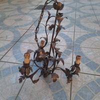 Coppia Lampadari in Ferro Battuto