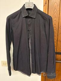 Camicia OVS Slim Fit uomo – grigio scuro puntinato