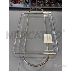 VASSOIO SABATTINI ITALY VETRO MANICI E BASE LAMINA
