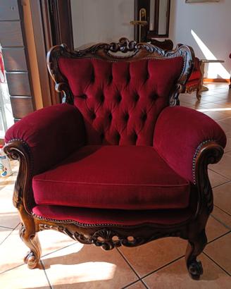 Oltrona stile barocco