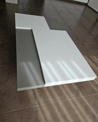 Tavolino da salotto moderno bianco e tortora