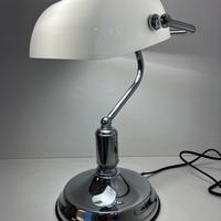 Lampada tavolo "ministeriale" cromo/bianco
