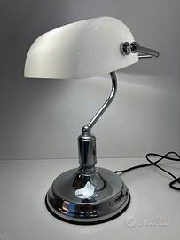 Lampada tavolo "ministeriale" cromo/bianco