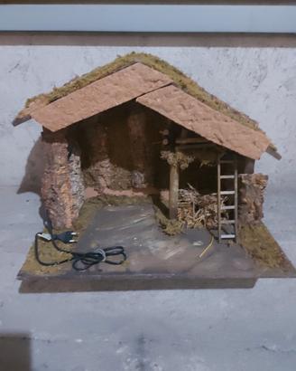 presepe casa con luci